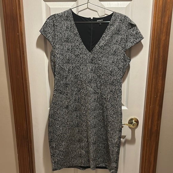 Express Black and White Sheath Mini Dress - Picture 1 of 1